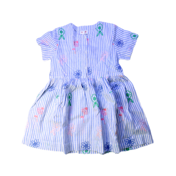 A Blue Short Sleeve Dresses from Seed in size 4T for girl. (Front View)