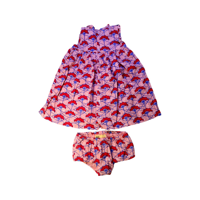 A Pink Dress Sets from Maison Château Rouge x Monoprix in size 2T for girl. (Back View)