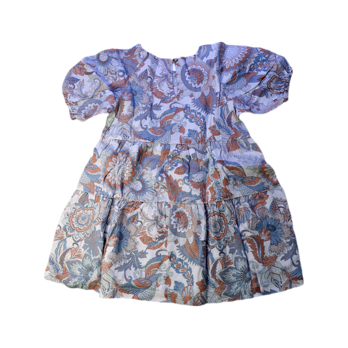 A Blue Short Sleeve Dresses from Seed in size 3T for girl. (Back View)