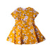 A Yellow Short Sleeve Dresses from Petit Bateau in size 4T for girl. (Front View)