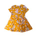 A Yellow Short Sleeve Dresses from Petit Bateau in size 4T for girl. (Back View)