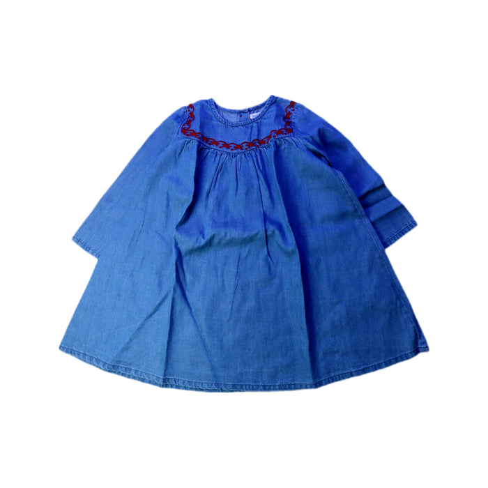 A Blue Long Sleeve Dresses from Bout'Chou in size 3T for girl. (Front View)