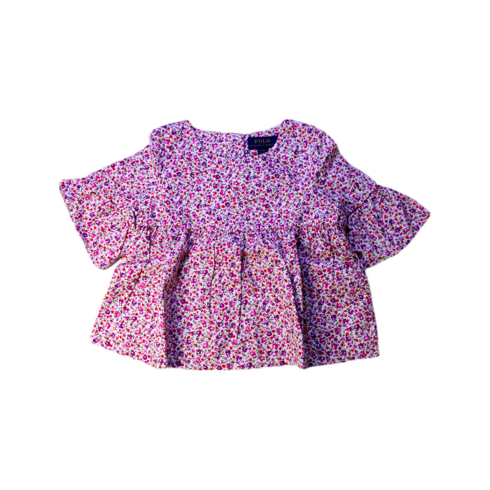 A Pink Short Sleeve Tops from Polo Ralph Lauren in size 3T for girl. (Front View)