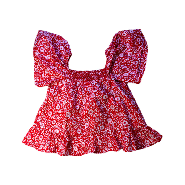 A Red Sleeveless Tops from Sergent Major in size 4T for girl. (Front View)