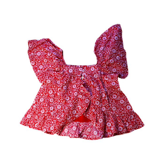 A Red Sleeveless Tops from Sergent Major in size 4T for girl. (Back View)