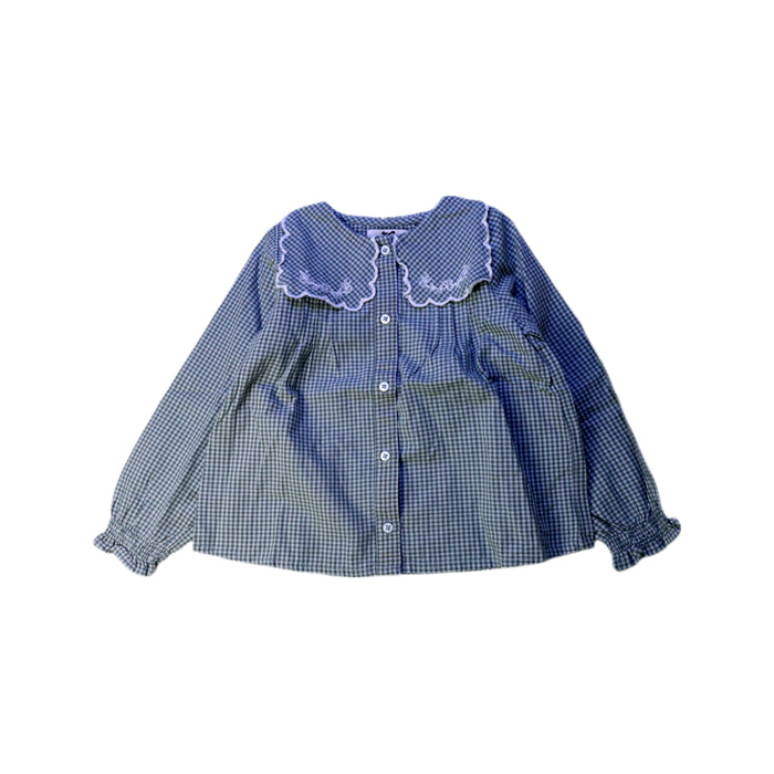 A Blue Long Sleeve Shirts from Cyrillus in size 3T for girl. (Front View)