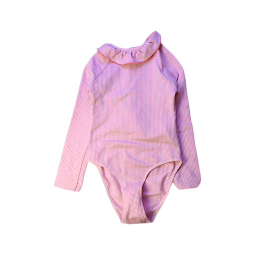 A Pink Swimsuits from Monoprix in size 4T for girl. (Front View)