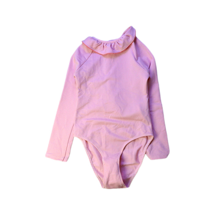 A Pink Swimsuits from Monoprix in size 4T for girl. (Front View)