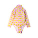 A Pink Swimsuits from Monoprix in size 4T for girl. (Front View)