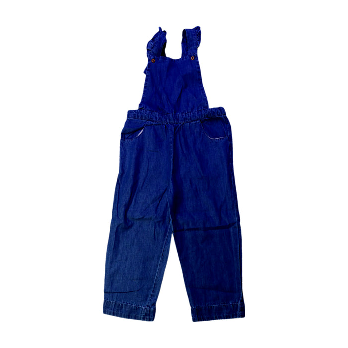 A Blue Long Overalls from Cyrillus in size 3T for girl. (Front View)