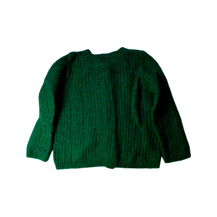 A Green Cardigans from Petit Bateau in size 3T for girl. (Back View)