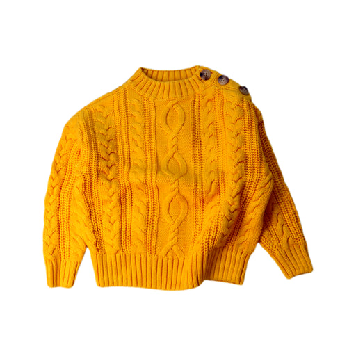A Yellow Knit Sweaters from Seed in size 3T for girl. (Front View)