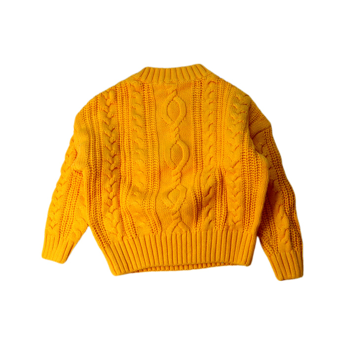 A Yellow Knit Sweaters from Seed in size 3T for girl. (Back View)
