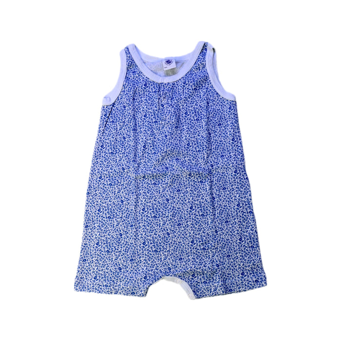 A Blue Sleeveless Rompers from Petit Bateau in size 2T for neutral. (Front View)