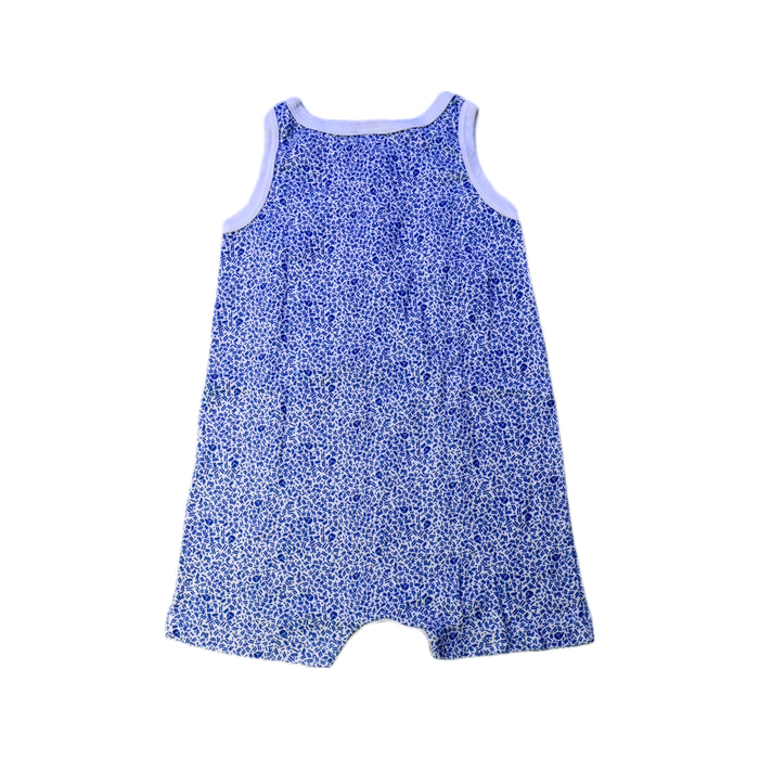 A Blue Sleeveless Rompers from Petit Bateau in size 2T for neutral. (Back View)
