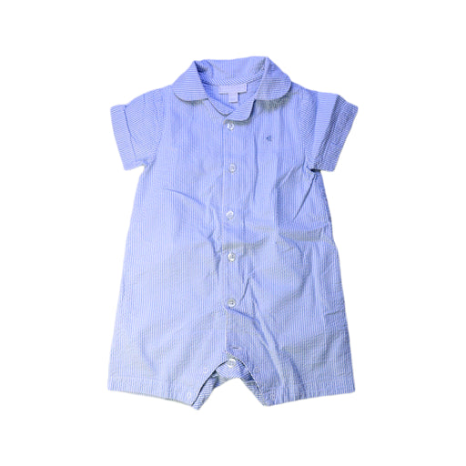 A Blue Short Sleeve Rompers from The Little White Company in size 6-12M for boy. (Front View)