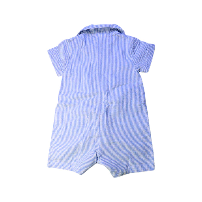 A Blue Short Sleeve Rompers from The Little White Company in size 6-12M for boy. (Back View)