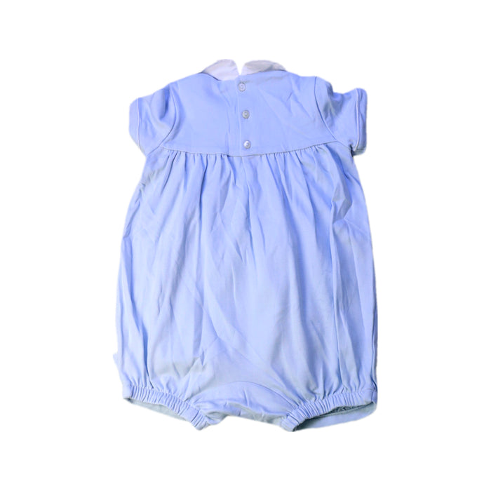 A Blue Short Sleeve Rompers from Ralph Lauren in size 6-12M for girl. (Back View)