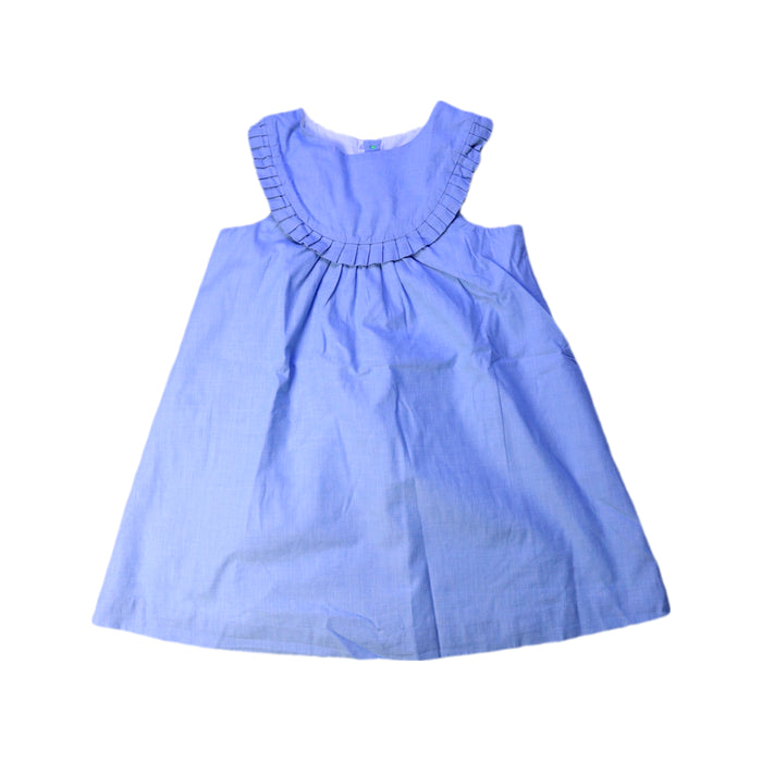 A Blue Sleeveless Dresses from Jacadi in size 3T for girl. (Front View)