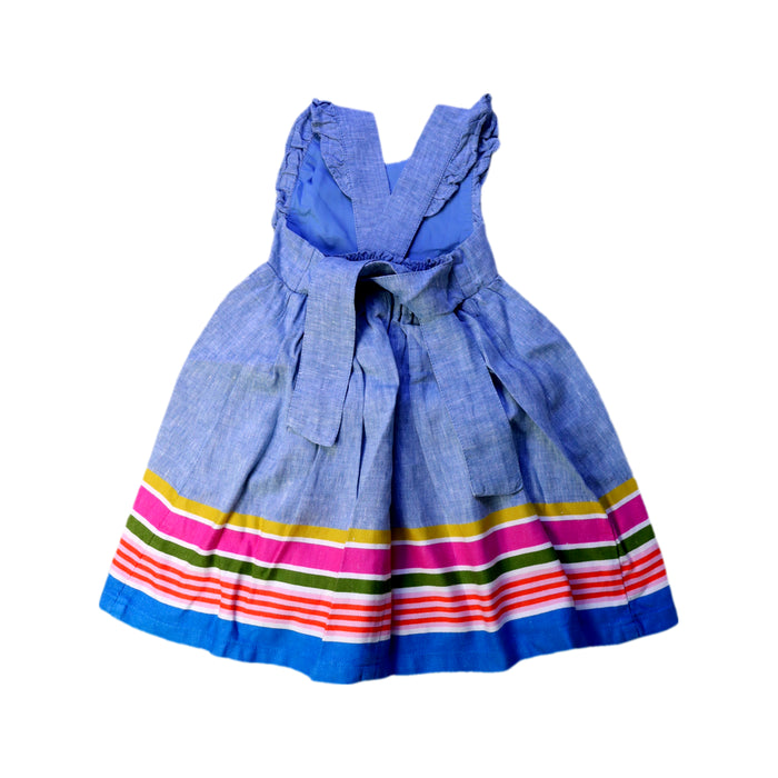 A Blue Sleeveless Dresses from Boden in size 2T for girl. (Back View)