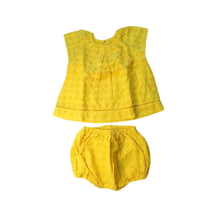 A Yellow Shorts Sets from Ralph Lauren in size 12-18M for girl. (Front View)