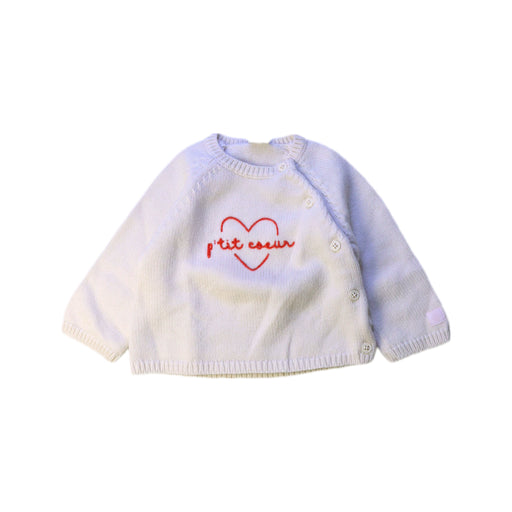 A White Knit Sweaters from Petit Bateau in size 3-6M for boy. (Front View)