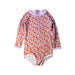 A Orange Long Sleeve Bodysuits from Seed in size 3T for girl. (Front View)