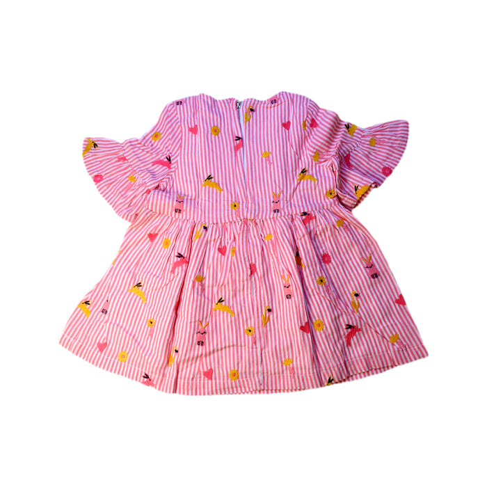 A Pink Long Sleeve Dresses from Seed in size 3T for girl. (Back View)