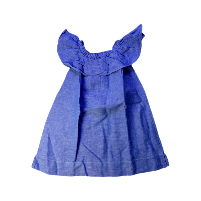 A Blue Sleeveless Dresses from Crewcuts in size 3T for girl. (Back View)