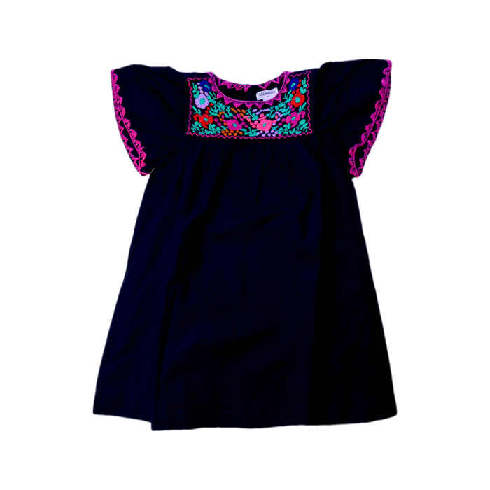 A Navy Short Sleeve Dresses from Crewcuts in size 3T for girl. (Front View)