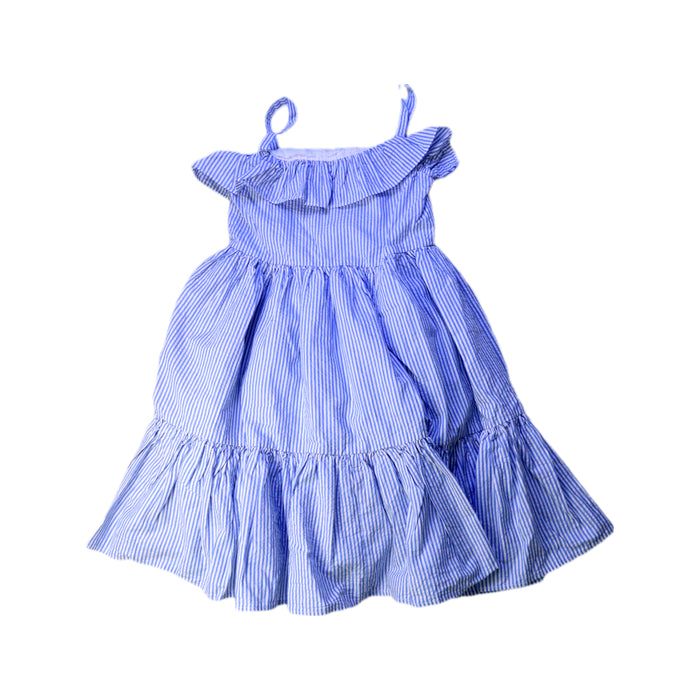 A Blue Sleeveless Dresses from Polo Ralph Lauren in size 6T for girl. (Front View)