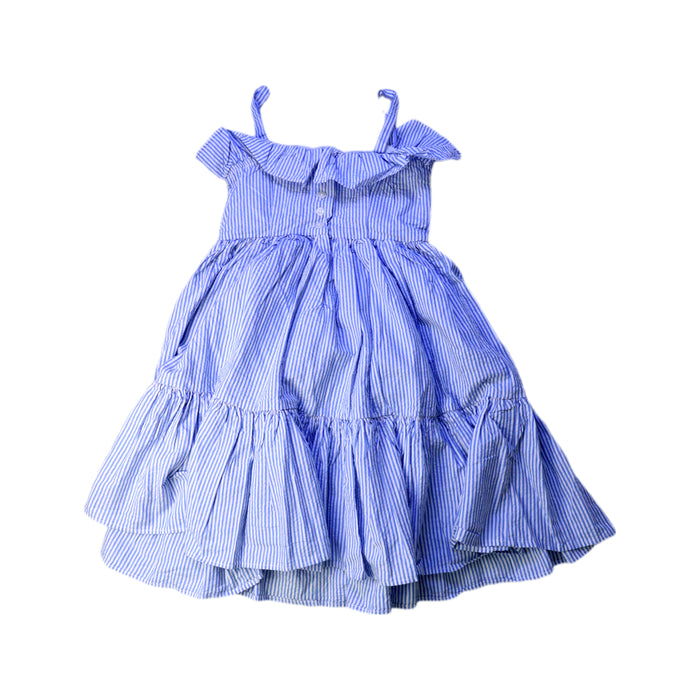 A Blue Sleeveless Dresses from Polo Ralph Lauren in size 6T for girl. (Back View)