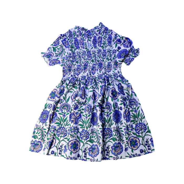 A Blue Short Sleeve Dresses from Joules in size 3T for girl. (Back View)