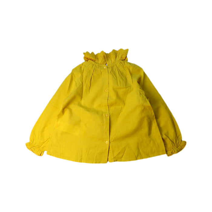 A Yellow Long Sleeve Tops from Cyrillus in size 3T for girl. (Back View)