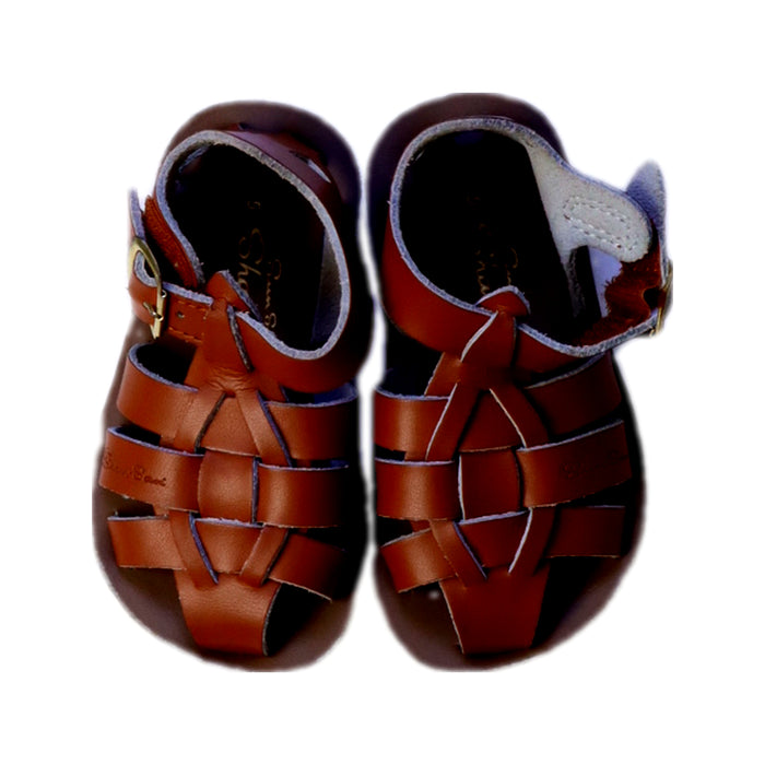 A Brown Sandals from Sun-San in size 12-18M for neutral. (Back View)