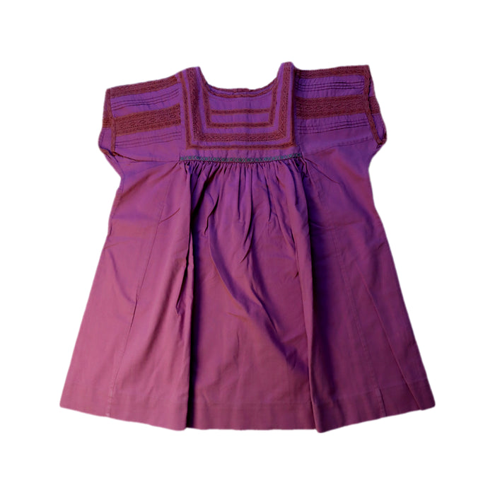 A Purple Sleeveless Dresses from Bonpoint in size 4T for girl. (Front View)