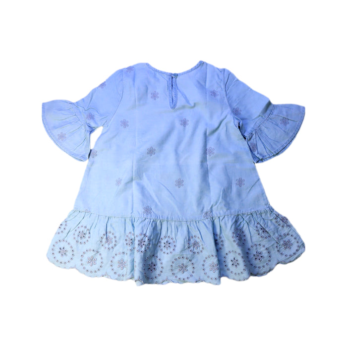 A Blue Long Sleeve Dresses from Seed in size 3T for girl. (Back View)