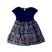 A Navy Short Sleeve Dresses from Velveteen in size 2T for girl. (Front View)