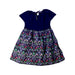 A Navy Short Sleeve Dresses from Velveteen in size 2T for girl. (Back View)