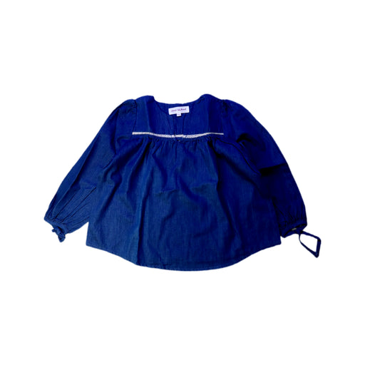 A Blue Long Sleeve Tops from Excuse My French in size 4T for girl. (Front View)