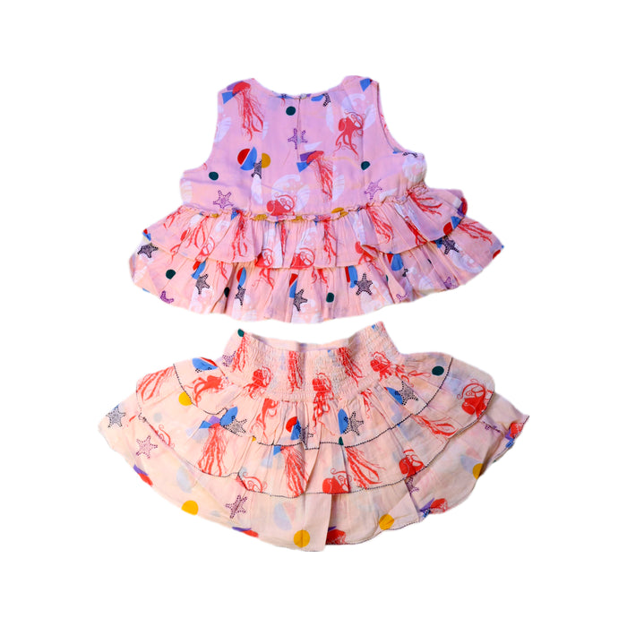 A Pink Skirt Sets from Velveteen in size 4T for girl. (Back View)