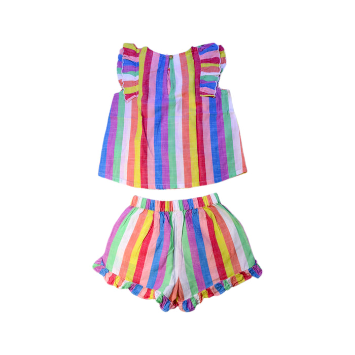 A Multicolour Shorts Sets from Crewcuts in size 5T for girl. (Back View)