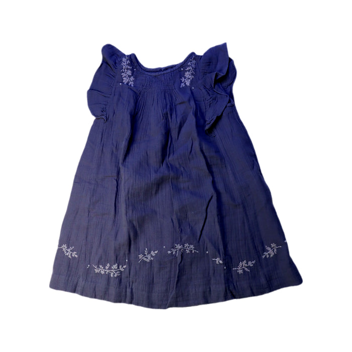A Navy Short Sleeve Dresses from Bonpoint in size 4T for girl. (Front View)