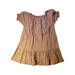 A Beige Short Sleeve Dresses from Seed in size 4T for girl. (Back View)