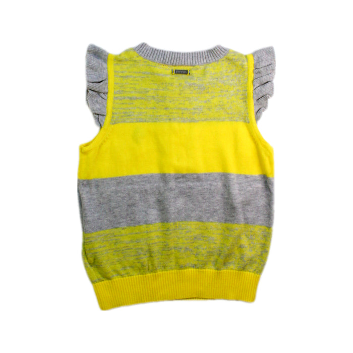 A Yellow Sleeveless Tops from Ferrari in size 2T for girl. (Back View)
