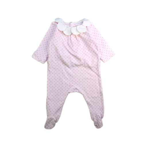 A Pink Long Sleeve Rompers from Jacadi in size 3-6M for girl. (Front View)