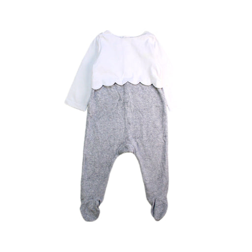 A White Long Sleeve Rompers from Jacadi in size 6-12M for girl. (Front View)