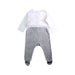 A White Long Sleeve Rompers from Jacadi in size 6-12M for girl. (Back View)