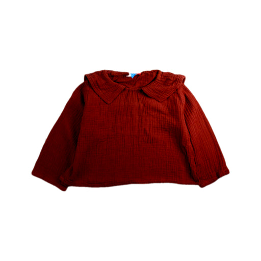 A Burgundy Long Sleeve Tops from Bakker Made with Love in size 18-24M for girl. (Front View)