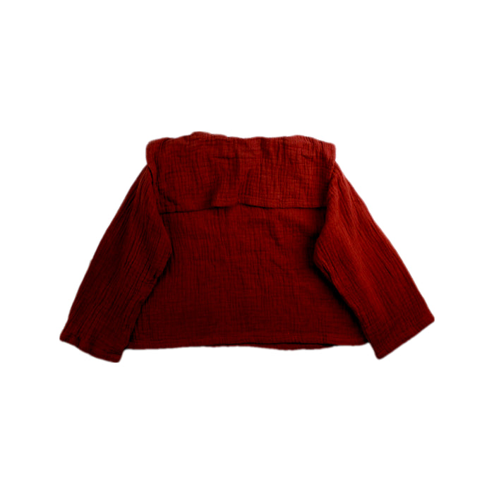 A Burgundy Long Sleeve Tops from Bakker Made with Love in size 18-24M for girl. (Back View)